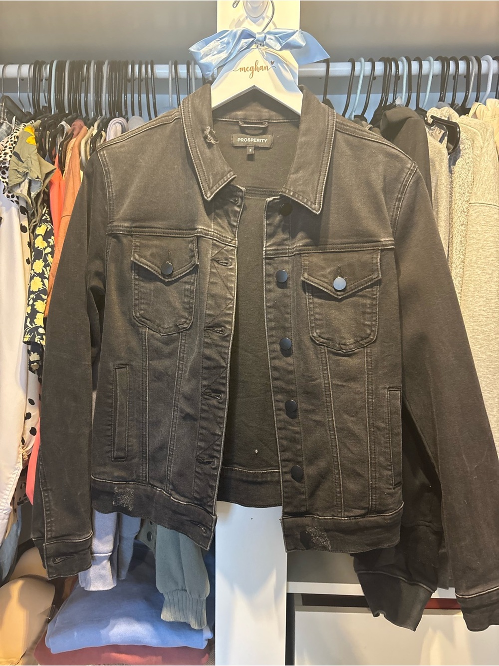 PROSPECTRY Black Denim Trucker Jacket
